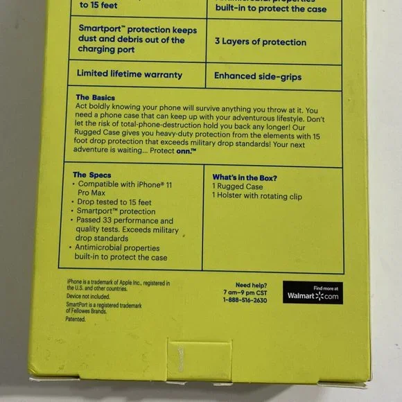 iPhone 11 Pro Max Protect Onn Rugged Case Holster & Rotating Clip Grey Gray NEW - Picture 5 of 5